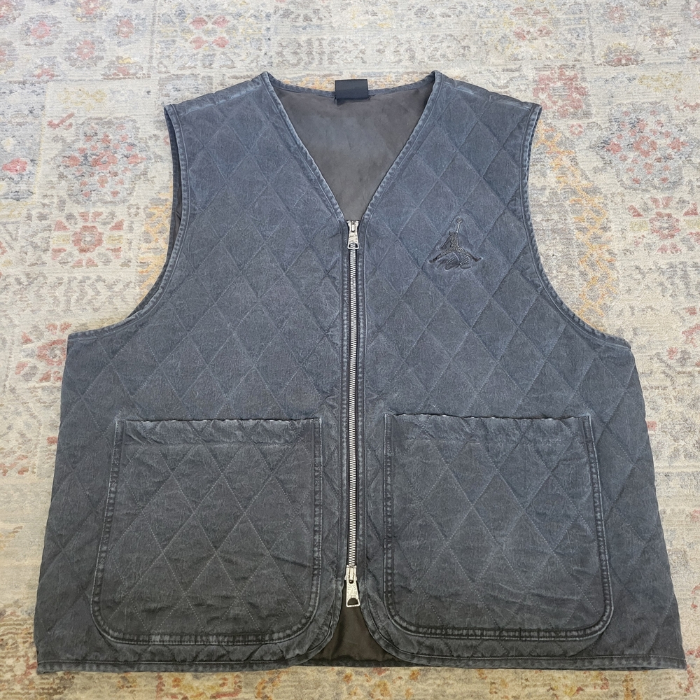 Jordan Gray Quilted Vest with Stand-Up Collar Vest